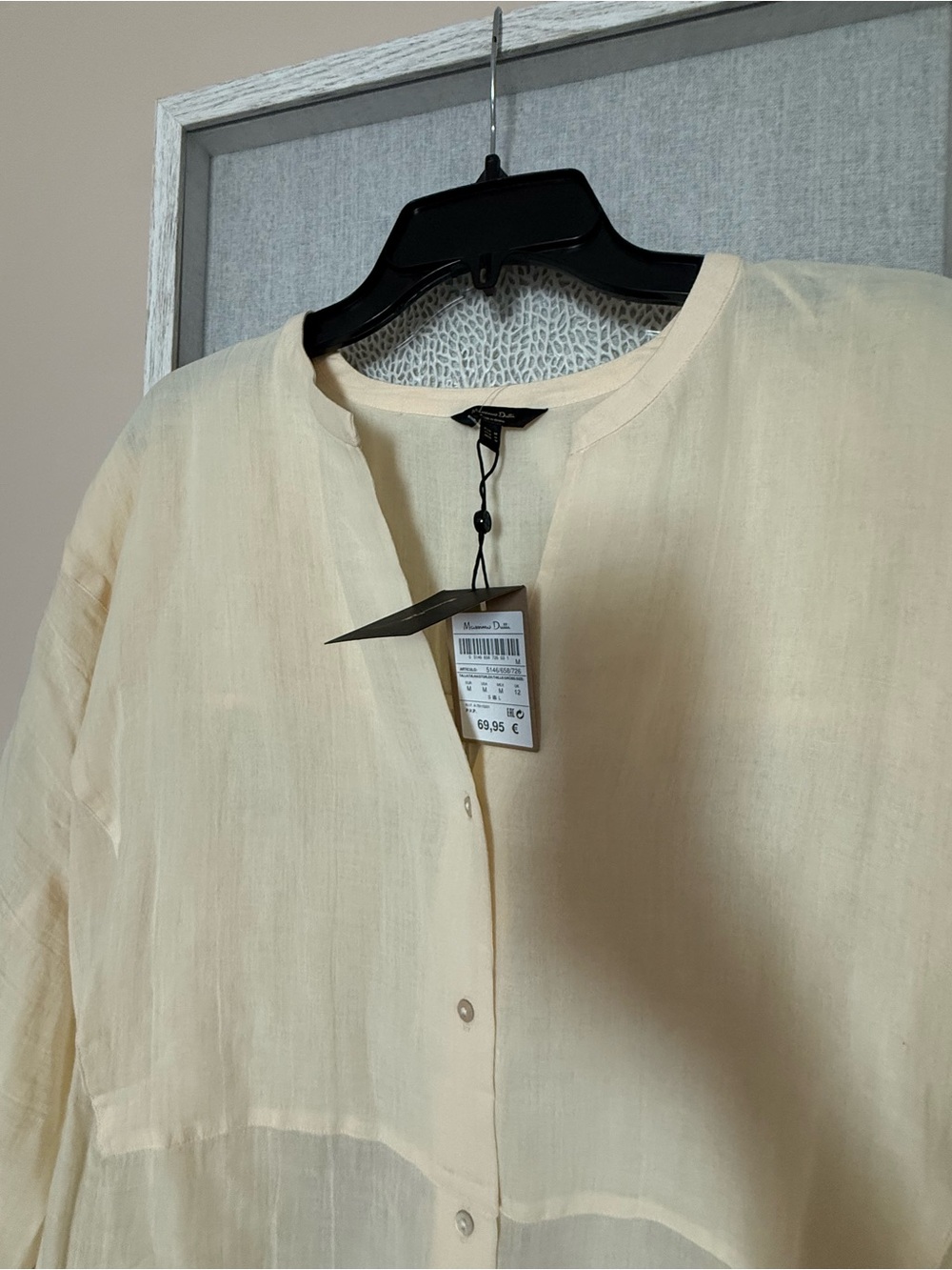 MASSIMO DUTTI  100% Ramie Oversize Blouse Tunic Limited Edition Size M NWT - Picture 3 of 10